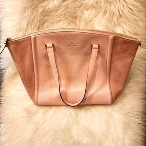Kate Spade Pink Leather and Suede Shoulder Bag Tote